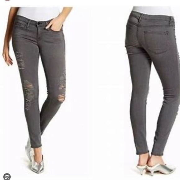 FRAME Grey Shred Le Skinny de Jeanne Jeans size 25 - Picture 1 of 13